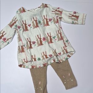 Adorable Bunny Print Outfit